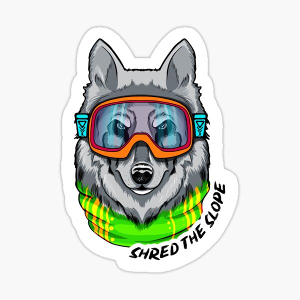 Wolf - Shred the Slope Sticker
