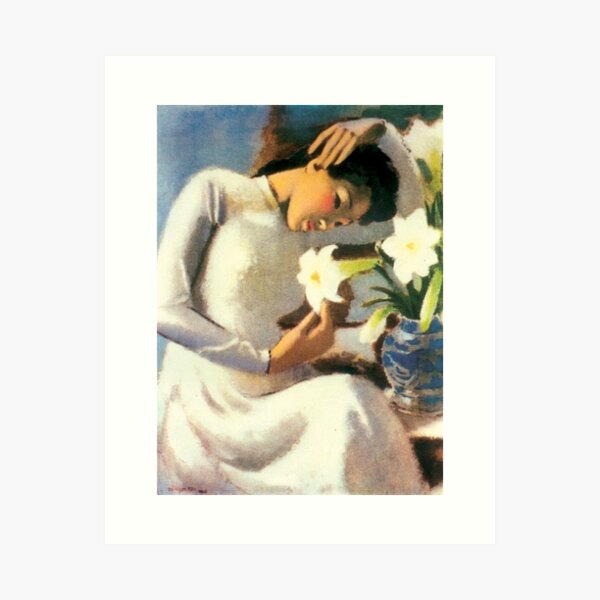 Aperçu de l'œuvre Tô Ngọc Vân - Jeune fille à la fleur de lys créée et vendue par RBEnt.