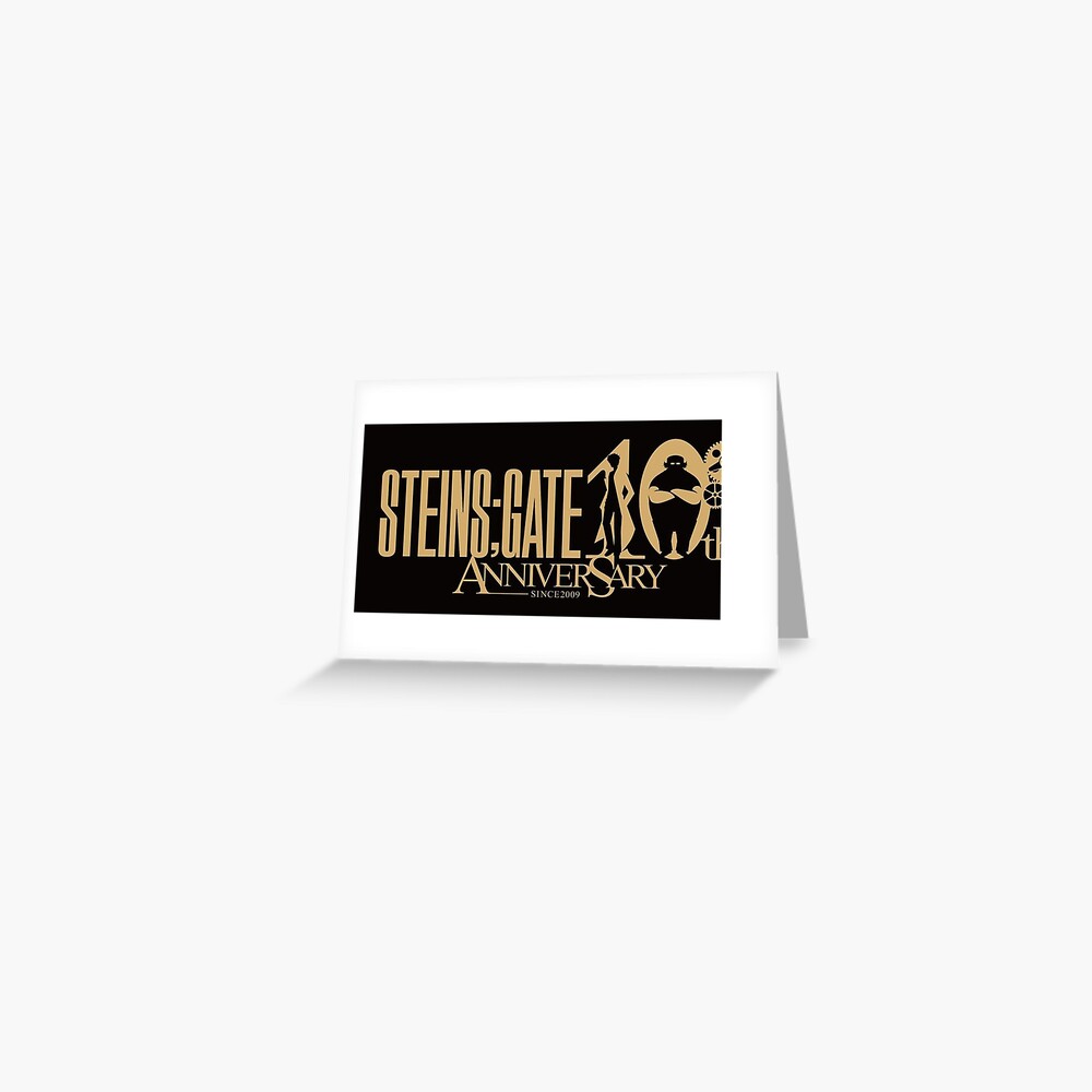 Steins Gate 10th Anniversary Gold Type Logo Postcard By Fresh2day Redbubble