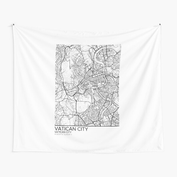 Vatican City map poster print wall art, Vatican City gift printable, Home and Nursery, Modern map decor for office, Map Art, Map Gifts Tapestry