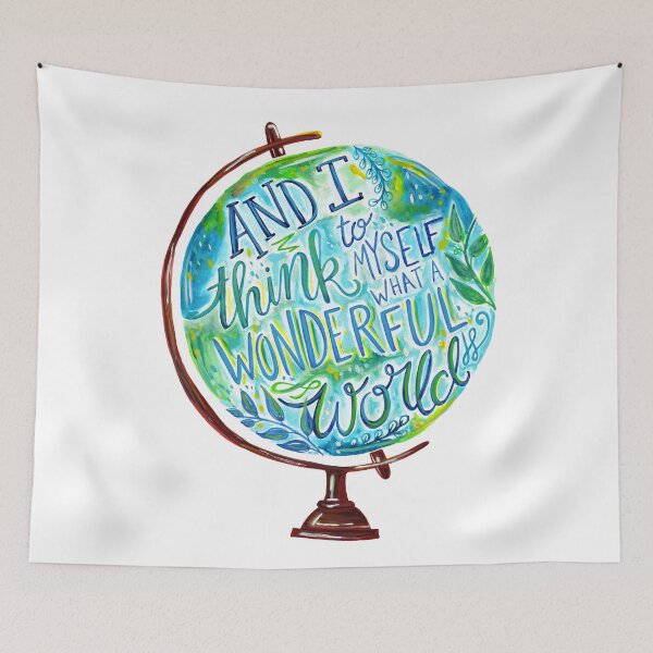 Item preview, Vintage Globe Wanderlust Typography - Wonderful World designed and sold by Kit Cronk.