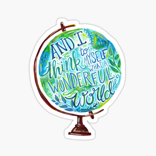 Artikel-Vorschau von Vintage Globe Fernweh Typografie - wunderbare Welt, designt und verkauft von Kit Cronk.