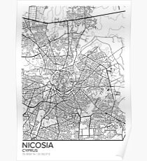 Nicosia map poster print wall art, Cyprus gift printable, Home and Nursery, Modern map decor for office, Map Art, Map Gifts Poster