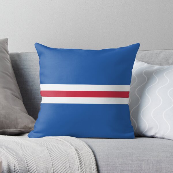 Glasgow Rangers Colours Bar Design Throw Pillow