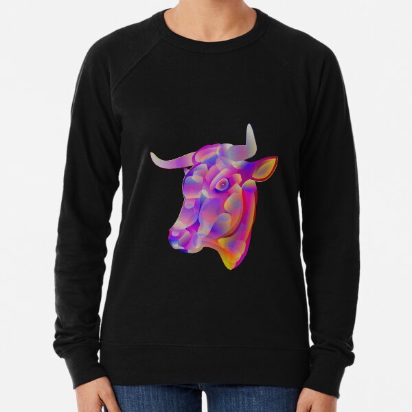 "Determination", transparent spirit animal bull Lightweight Sweatshirt