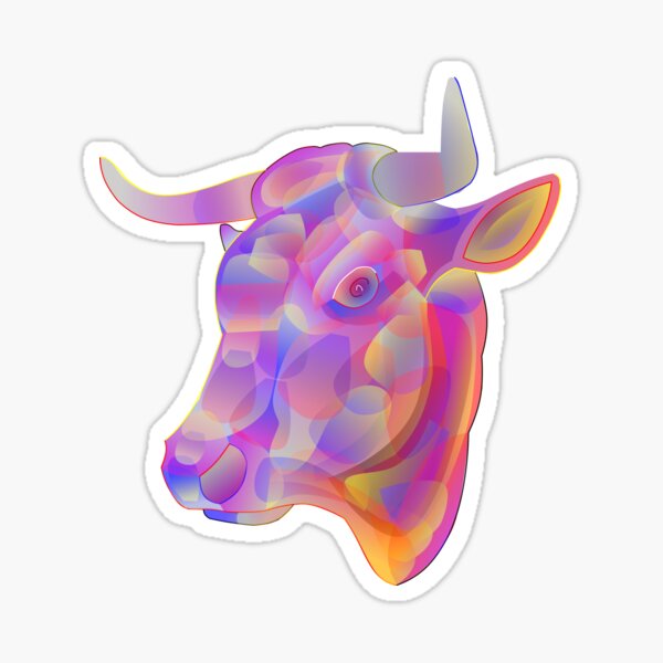 "Determination", transparent spirit animal bull Sticker