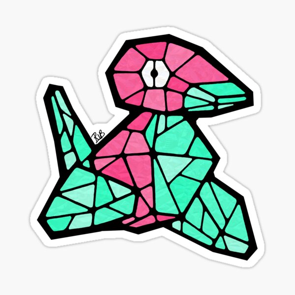 Porygon in Stained Glass Sticker