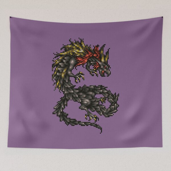 Aperçu de l'œuvre Dragon noir 16 bits créée et vendue par PixelArtStore.