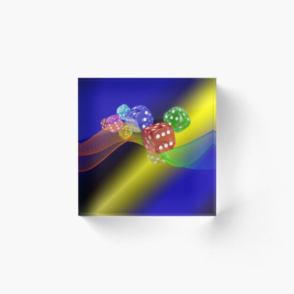 Dice in gradient Acrylic Block