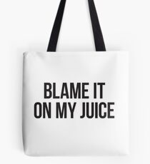 Schuld an meinem Saft - schwarzer Blocktyp Tote Bag