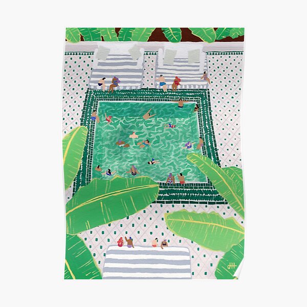 Morocco hotel pool Poster