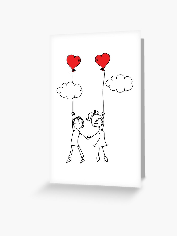 Stick couple in love near each other Art Print for Sale by