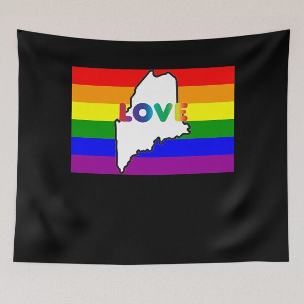 Item preview, Maine Gay Pride Shirt - Maine LGBT Rainbow Flag Shirt - Maine Gay Pride designed and sold by Galvanized.