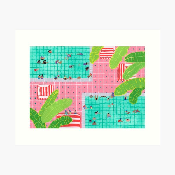 Item preview, Tropical pink pool designed and sold by HeloBirdie.