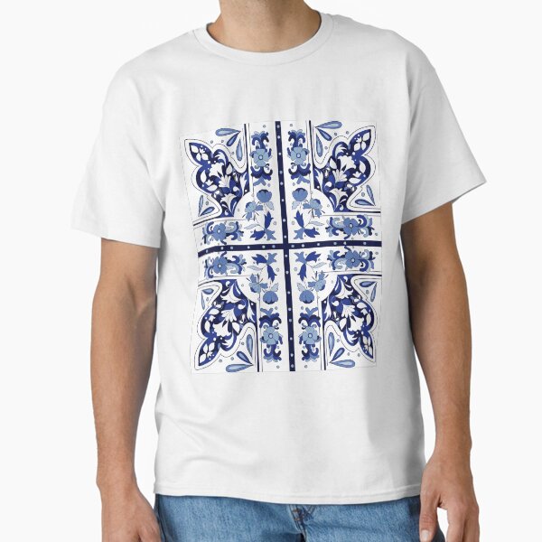Traditional Blue and white print pattern Classic T-Shirt