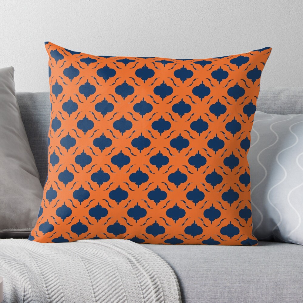 Large Polka Dots: Navy Blue Throw Pillow by Jared S Davies