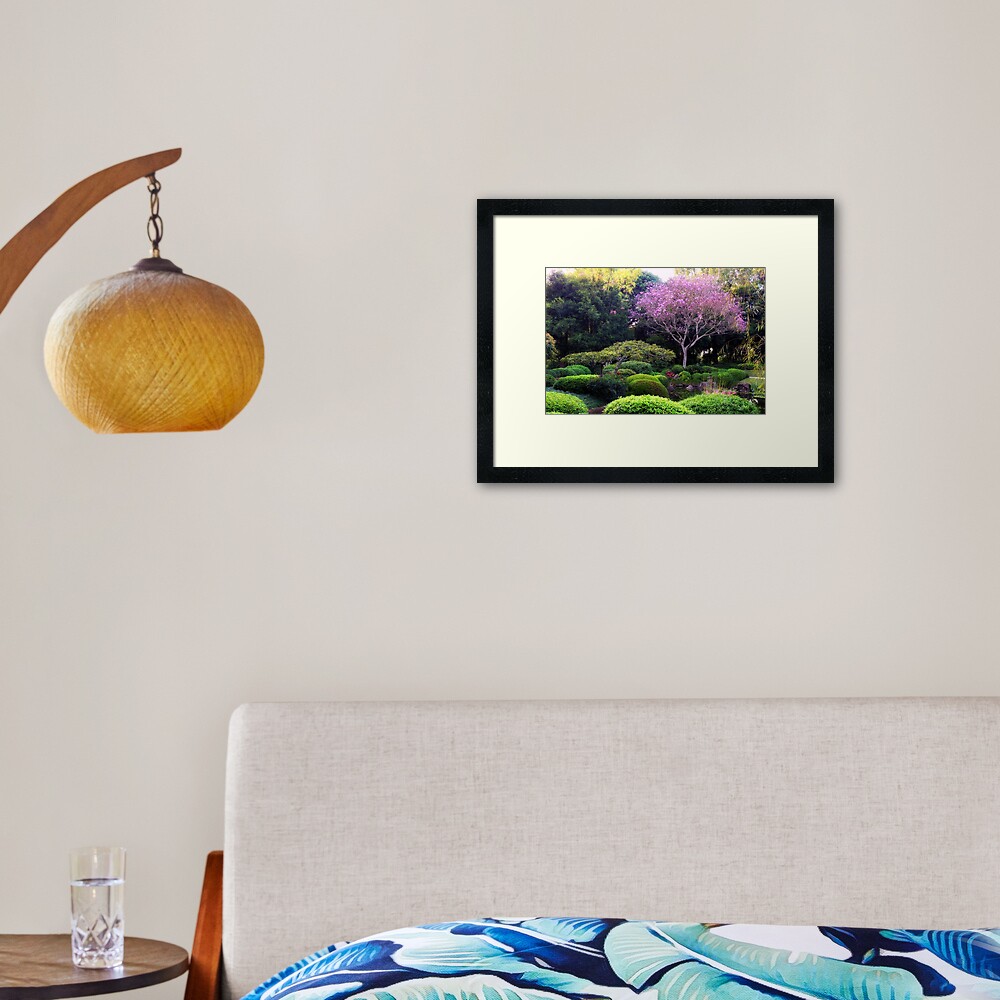 Japanese garden, at Botanical garden Bribane Framed Art Print