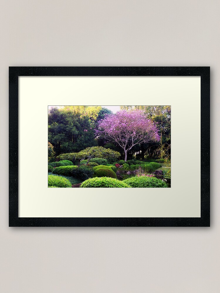 Alternate view of Japanese garden, at Botanical garden Bribane Framed Art Print