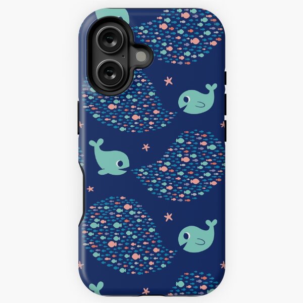Vista previa del artículo con la obra «Las ballenas azules hablan del patrón de peces», diseñado y vendido por KristyKate.