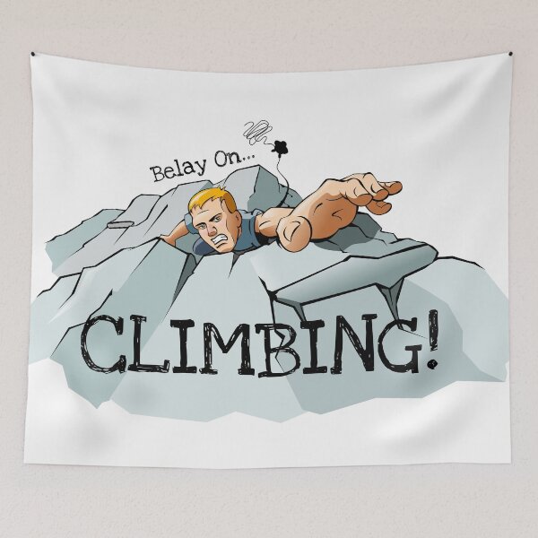 Item preview, Rock Climber Reaching for Hand Hold designed and sold by sketchtodigital.