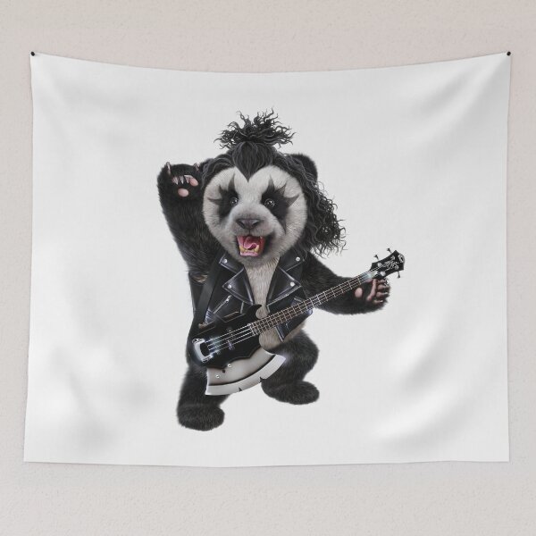 Item preview, Metal Giant Panda Guitarist as Punk Rocker, Rock and Roll, Peace designed and sold by Fox-Republic.