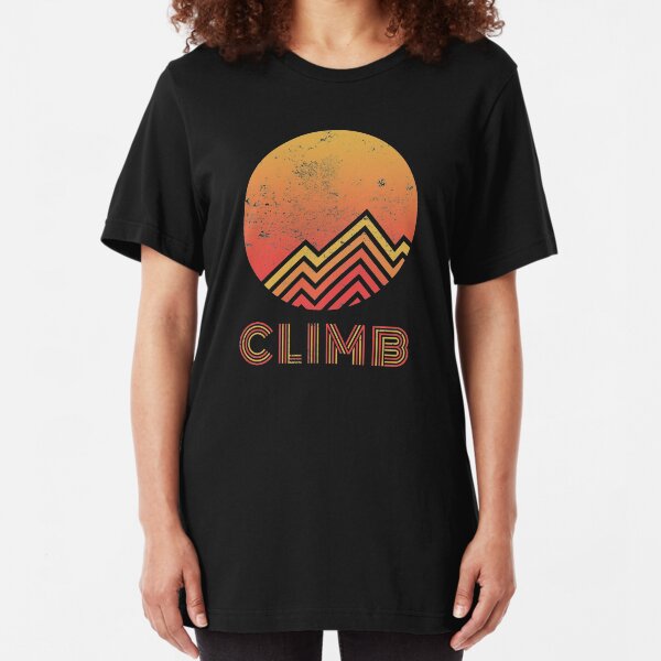 Retro Climb - Rock Climbing Slim Fit T-Shirt