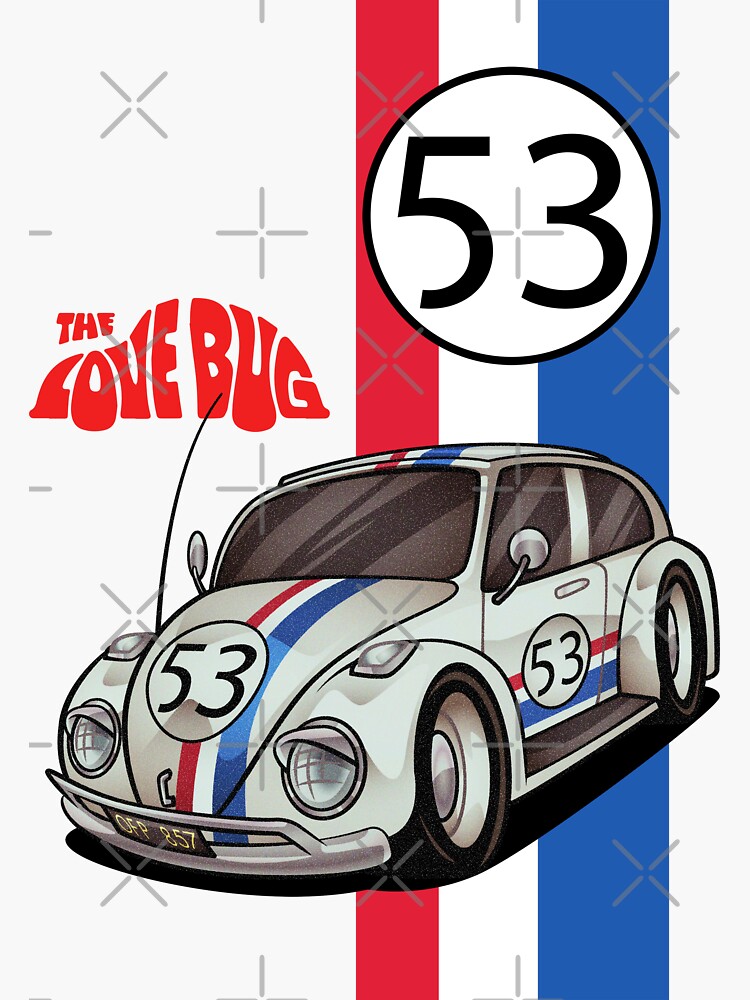 Download "Herbie- the love bug" Sticker by Eliana55226838 | Redbubble