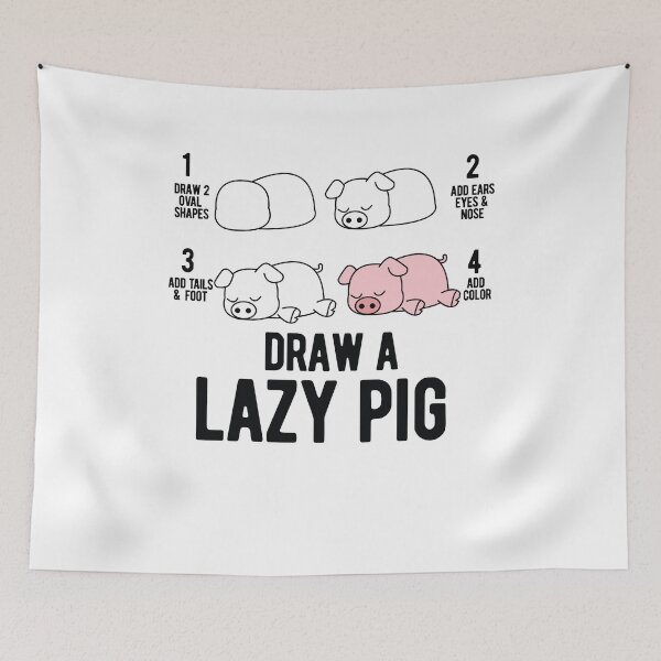 Item preview, Draw a lazy Pig fun animal step by step painting designed and sold by valuestees.