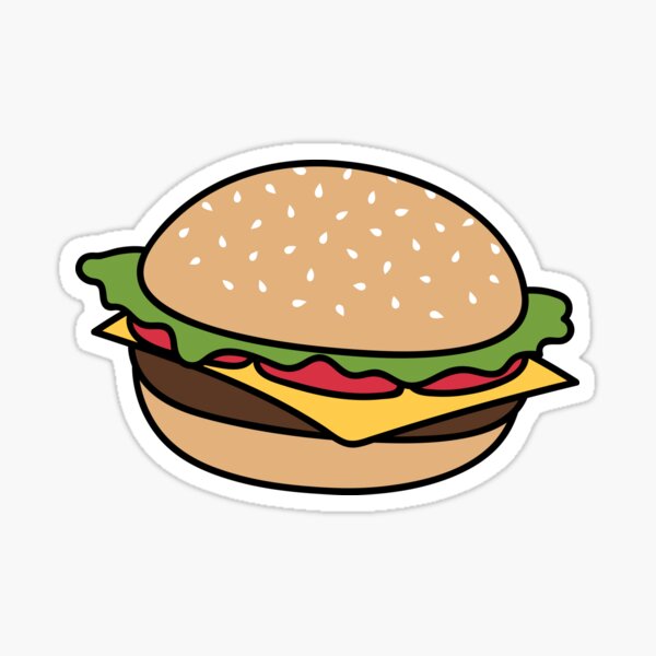 hamburger Sticker Sticker for Sale by vanessavolk
