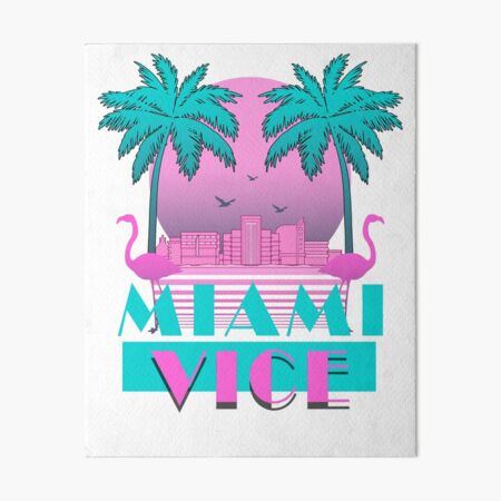 Miami Vice Palms and Sunset Art Board Print