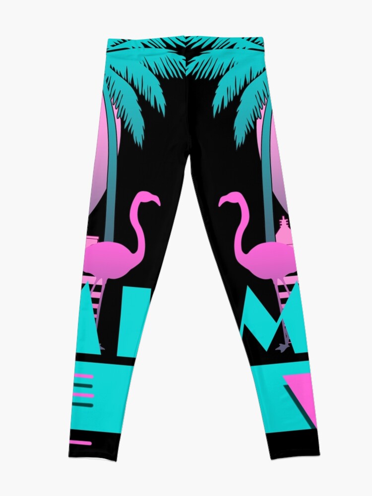 Alternate view of Miami Vice - Retro 80s Design Leggings