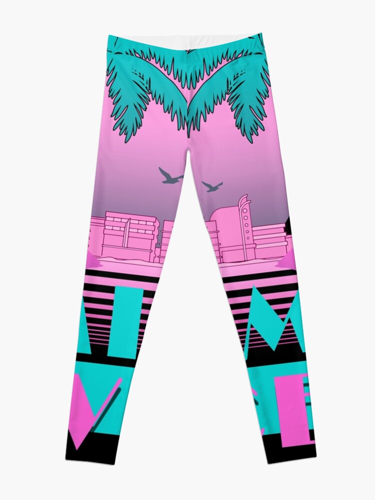 Alternate view of Miami Vice - Retro 80s Design Leggings