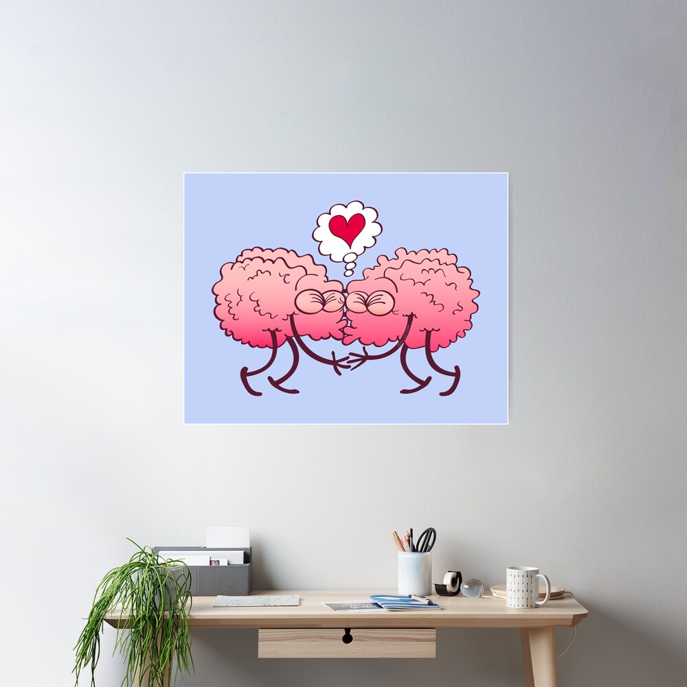 Póster for Sale con la obra «Pareja de cerebros enamorados besándose  apasionadamente» de Zoo-co | Redbubble