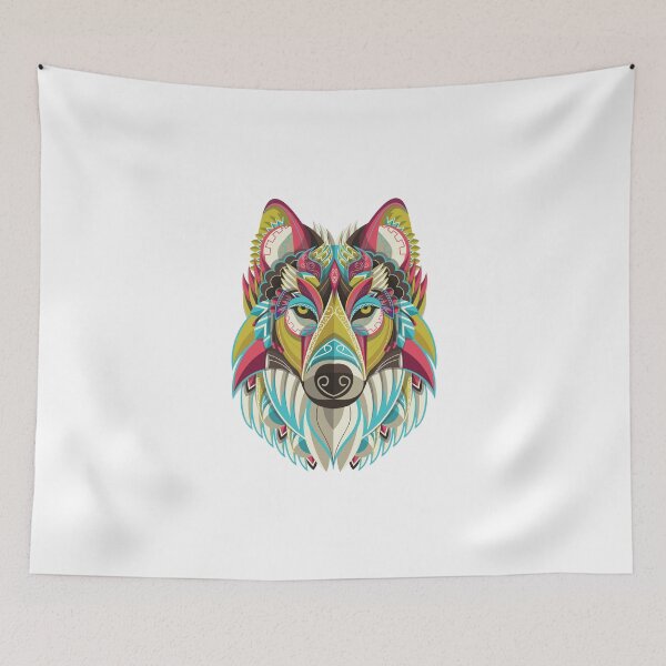 Item preview, Stylised colourful wolf  designed and sold by SuperSeries.