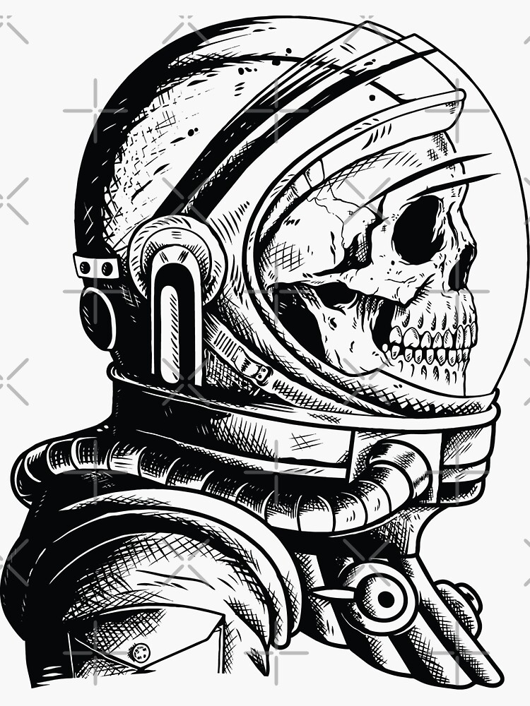 Discover Skull in an astronaut helmet Sticker