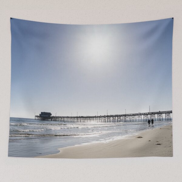 Item preview, Sunshiny SoCal Beach Day - Strolling Couple at Newport Beach Pier designed and sold by Georgia Mizuleva.