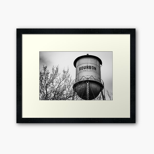 Item preview, Bourbon Whiskey Vintage Monochrome Water Tower designed and sold by Gregory Ballos.