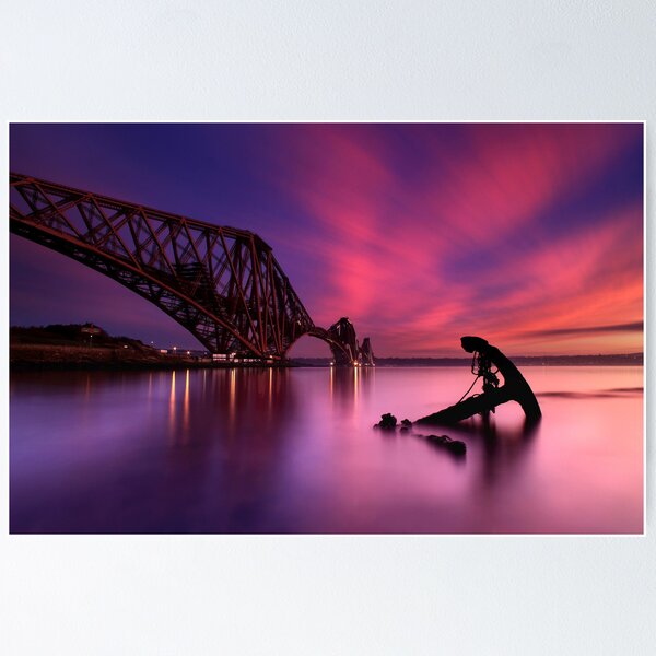 Forth Rail Bridge Sunset Poster