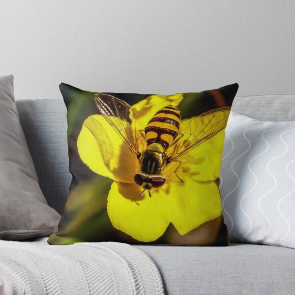 Item preview, Hover fly on yellow flower designed and sold by marmur.
