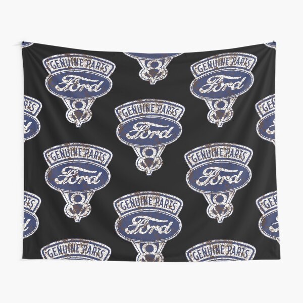 Oil Stained Ford Sign Tapestry