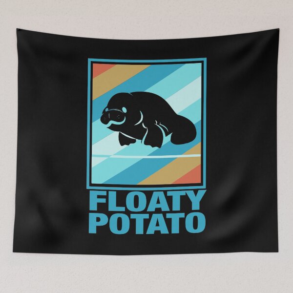 Item preview, Vintage Silhouette Manatee Save the Floaty Potatoes designed and sold by Whynot123.