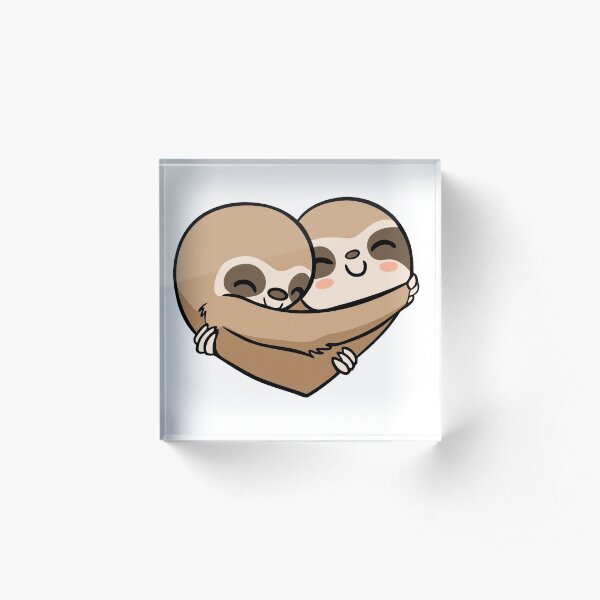 Sloth Heart Acrylic Block