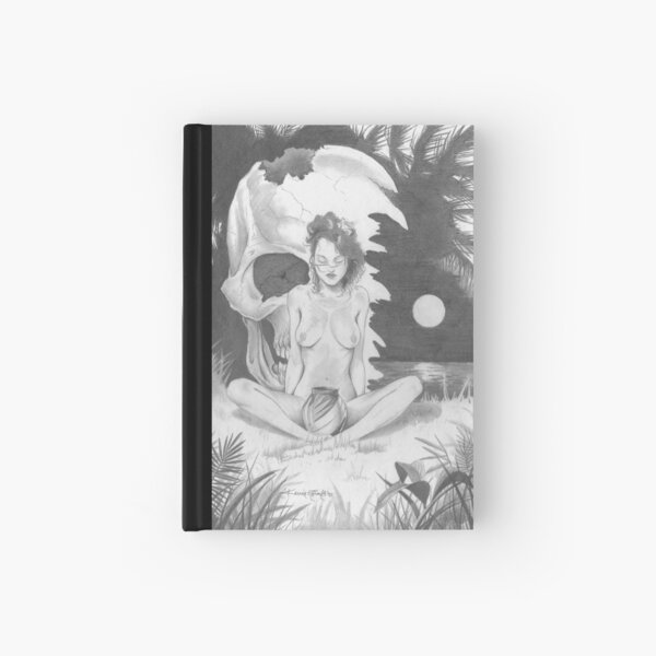 Nude woman with skull Hardcover Journal