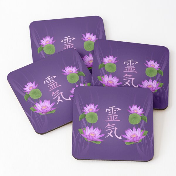 Item preview, Reiki Symbols- Lotus flowers on purple designed and sold by Nartissima.