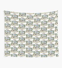 Slide Jump Rally - Colour/White Wall Tapestry