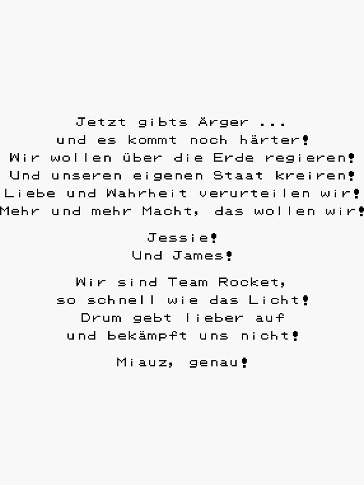 "Team Rocket Whole Motto" Sticker for Sale by Dator Redbubble