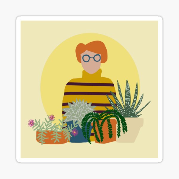 My little gardener with succulents Sticker