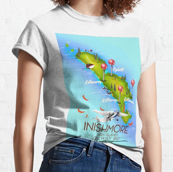 inishmore Aran Islands Galway Bay Ireland travel poster Classic T-Shirt