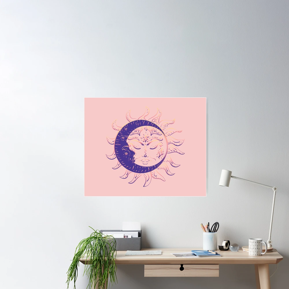 Tattoo sleeping sun and moon Poster for Sale by AnnArtshock