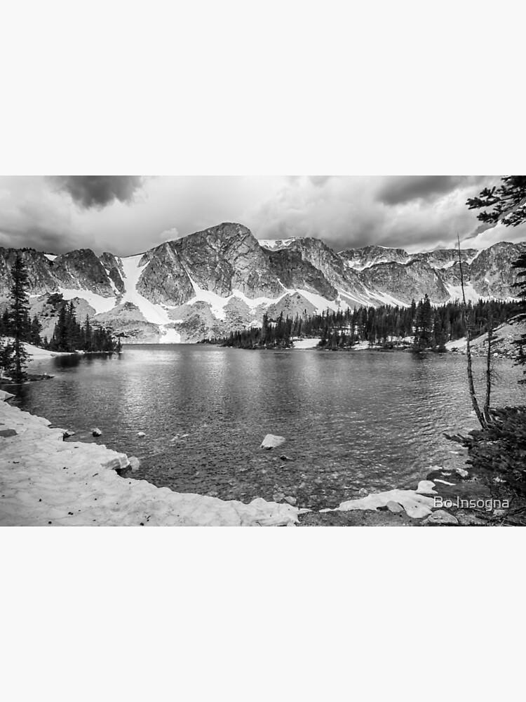 Medicine Bow Lake View in Black and White by mrbo